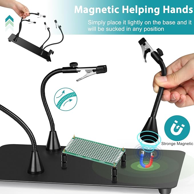 Helping Hands Soldering Station, 12X Magnifying Glass - Image 6