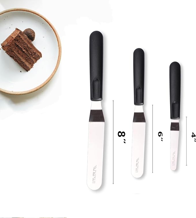 Cake Icing Spatulas with Non-Slip Handle 4 6 Inch Small Offset Palette Knife - Image 2