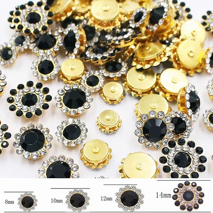 100pcs Sew on Rhinestones Sunflower Crystal Glass Sew on Gold Claw Rhinestone - Image 2