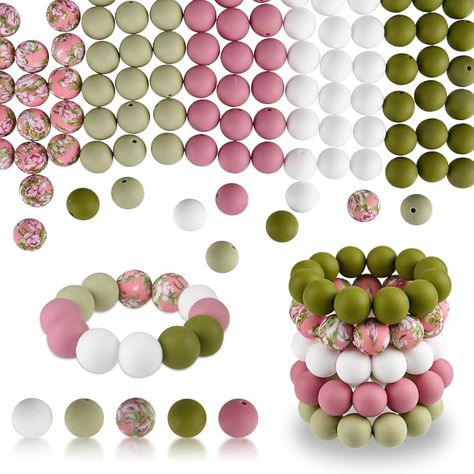 ASTARON 100 Pcs 15mm Silicone Beads by ASTARON
