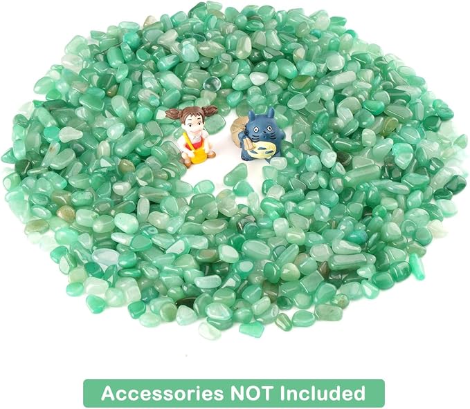 WAYBER Decorative Rock Stones, 2 Lbs/920g Irregular Green Crystal Pebbles - Image 3