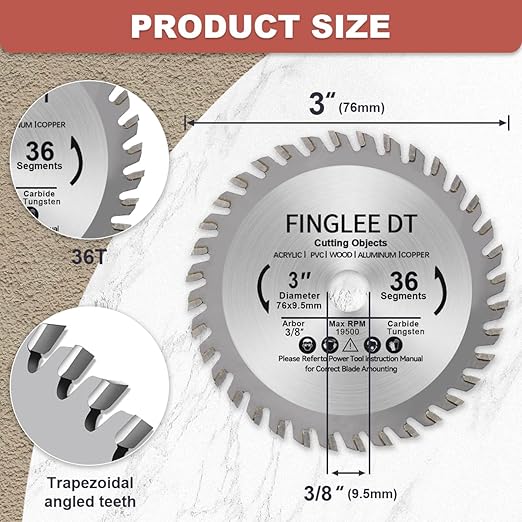 Wood Saw Blade TCT Circular Cutting Blade for Woodworking ((1pc(36T/10MM)))