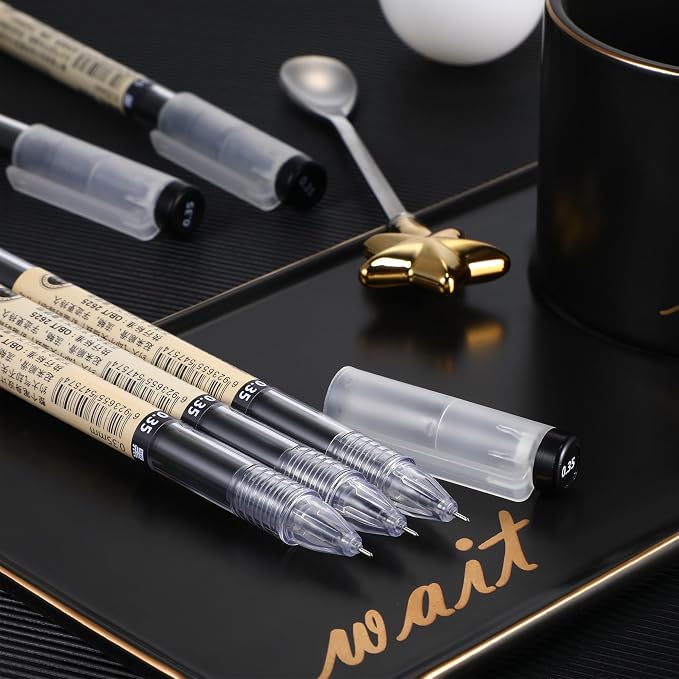 Chinco 12 Pieces 0.35 mm Black Gel Ink Pen Japanese Stationery Extra Fine - Image 4