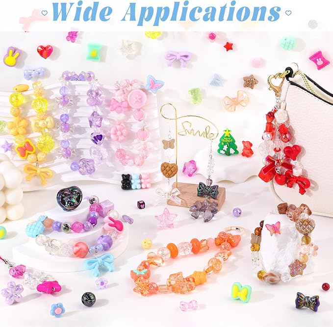 200-260PCS TINKRSTUFF Assorted White Acrylic Beads - Image 6