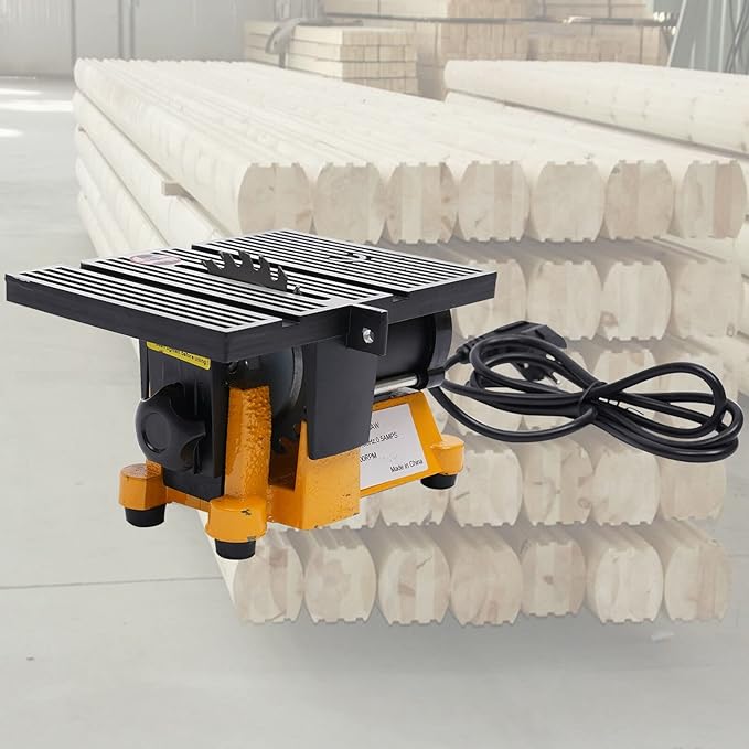 Electric Table Saw Cutter, Small Cutting Machine with Scaled Plate, Portable Woodworking Table Saw for DIY Handmade Wooden Model Crafts, Plastic, Wood, Glass, Stone