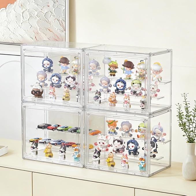 Acrylic Display Case for Collectibles 3 Tier, Small Clear Display Box 4pack | 2 - Image 6