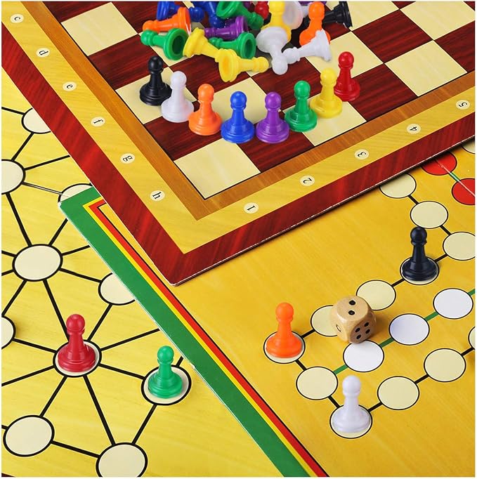 Shappy 32 Pieces Multicolor Plastic Pawn Chess Pieces - Image 5