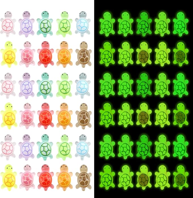120Pcs Mini Resin Turtles, Glow in the Dark Miniature Tiny Turtles - Image 3