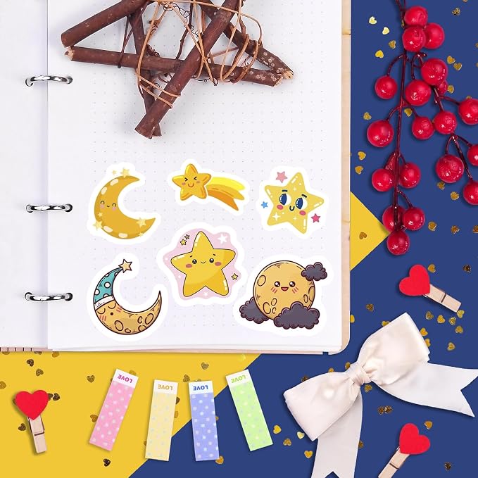 BulbaCraft 100Pcs Moon Stickers - Image 8