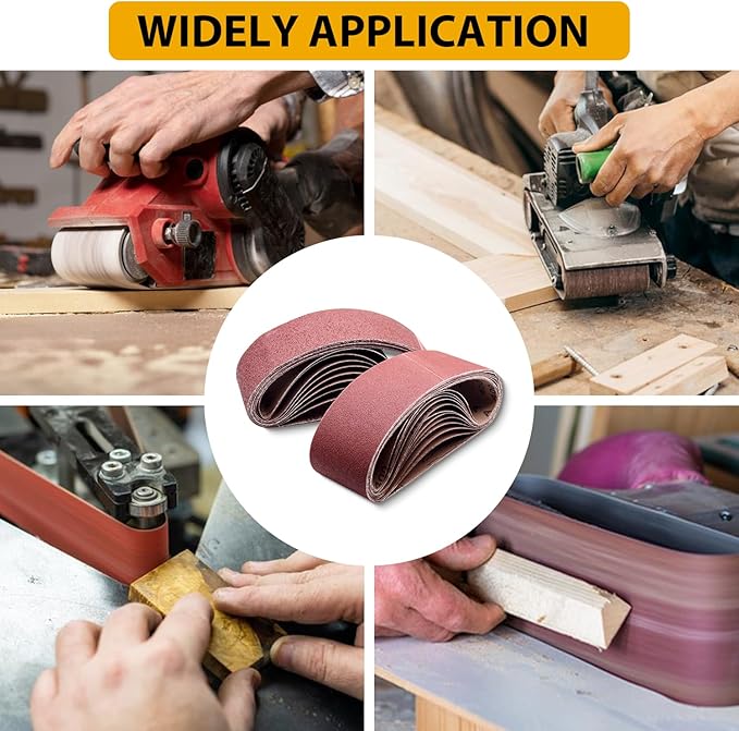 7 Pack 6 x 48 Inch Sanding Belts,6x48 Belt Sander Sanding Belts Aluminum Oxide,40/60/80/120/180/240/400 Grits Sander Belts Assortment for 6x48 Belt Sander