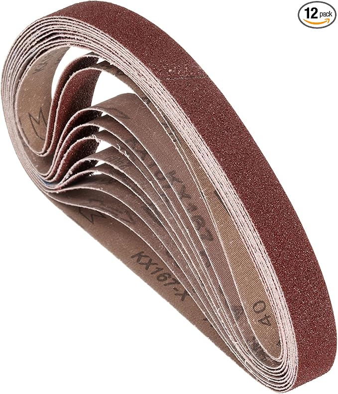 12 Pcs Sanding Belts 1 x 30 Inch 40 Grit Aluminum Oxide Abrasive Sandpaper for Belt Sander Metal Grinding Wood Working Weld Rust Removal