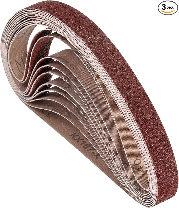 3 Pcs Sanding Belts 1 x 30 Inch 40 Grit Aluminum Oxide Abrasive Sandpaper for Belt Sander Metal Grinding Wood Working Weld Rust Removal