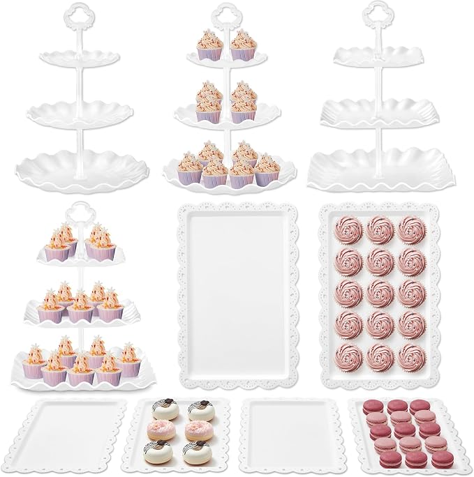 Kootek Dessert Cupcake Stand, 3 Tiered Cup Cake Holder Tower Stand Riser& by Kootek