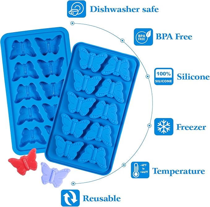 Webake Butterfly Silicone Mold 10-Cavity, 3D Butterfly Shaped Mold - Image 4