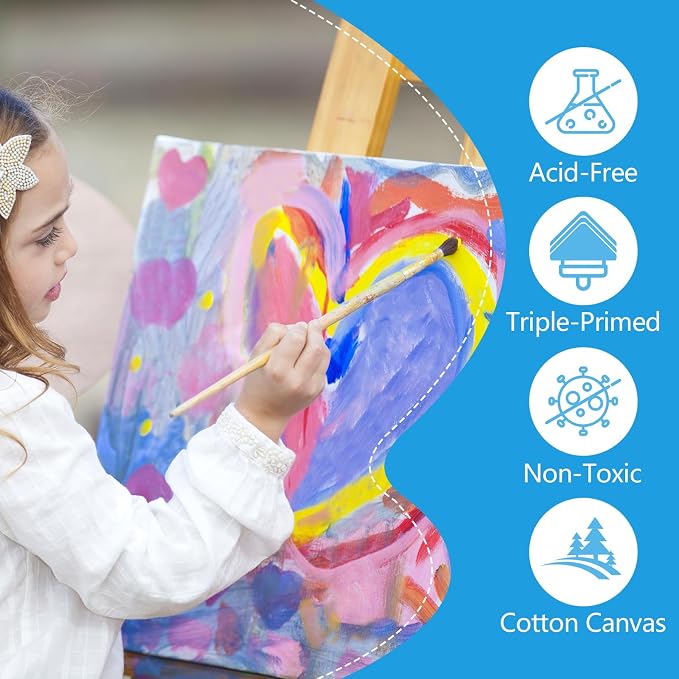 ESRICH Stretched Canvas for Painting 5x7, 28 Pack Small Canvases 5/8" Profile - Image 4