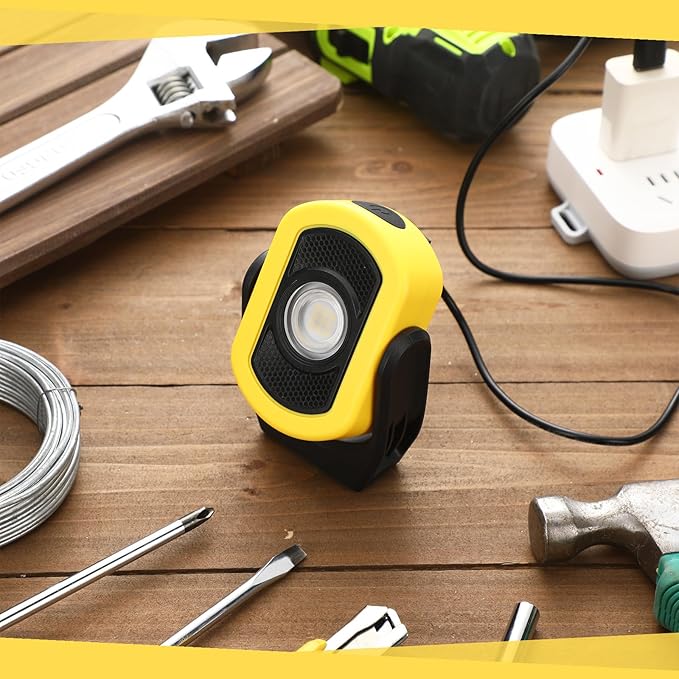 Retisee 2 Pcs 720 Lumens Magnetic Work Light USB Rechargeable LED Flashlight Portable Inspection Light for Car Repair Emergency Lighting Mechanics Workshop (Yellow)