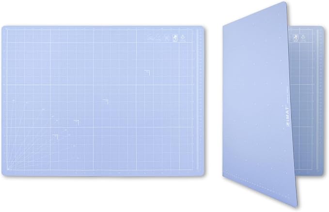 iMAT Flip Cutting Mat Note A2, Double-Sided, Light Blue | Inch grid front by iMAT
