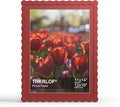 12x16 Picture Frame with Mat for 11x14, Wavy Edge Wooden Real Glass Photo Frame by THKRLOF