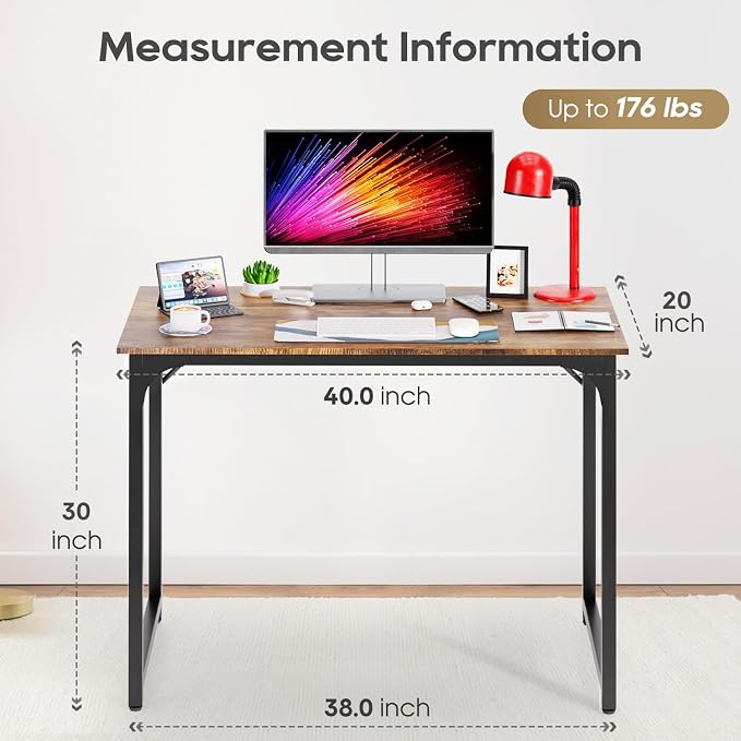 PayLessHere | 39 Inch Computer Desk | Brown | Office Desk - Image 3