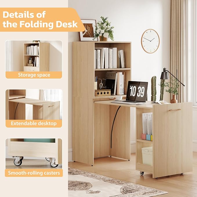 Zevemomo Folding Desk, Convertible Table - Image 5
