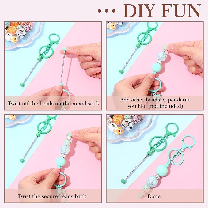 Tondiamo 24 Pcs Beadable Keychain Bars Bulk Beads - Image 5