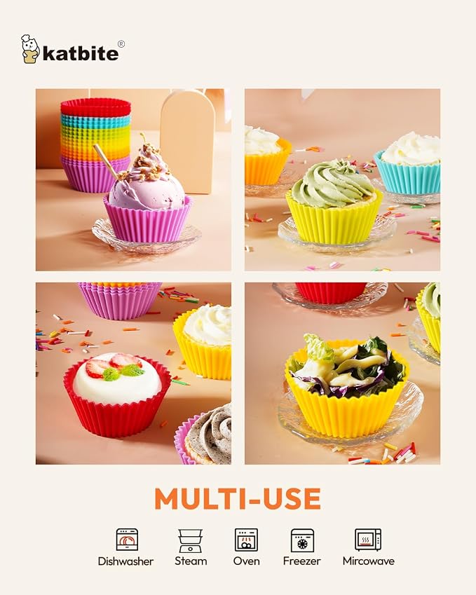 Katbite Silicone Cupcake Liners 24 Pack - Image 4