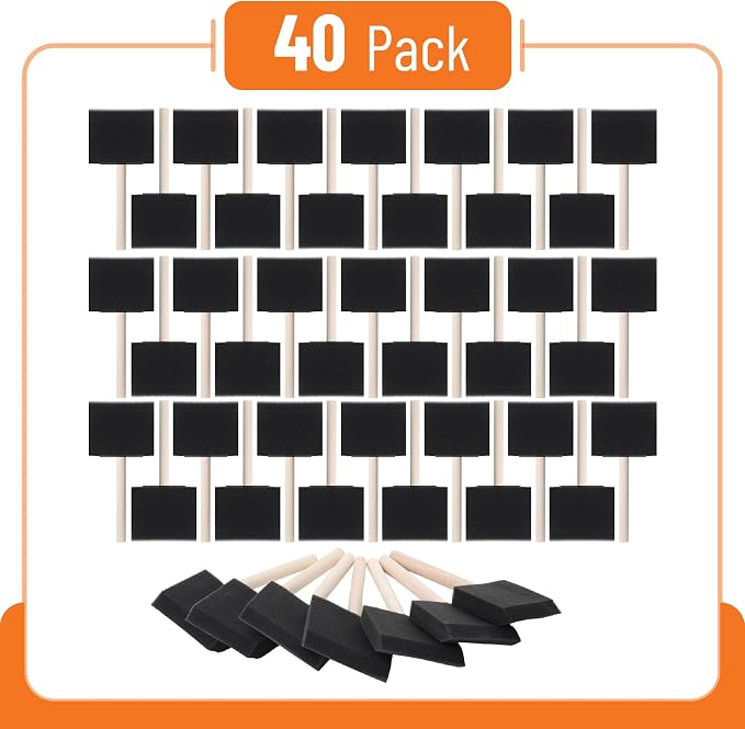 Bates- Foam Paint Brushes, 40 Pack, Sponge Paint Brush - Image 2