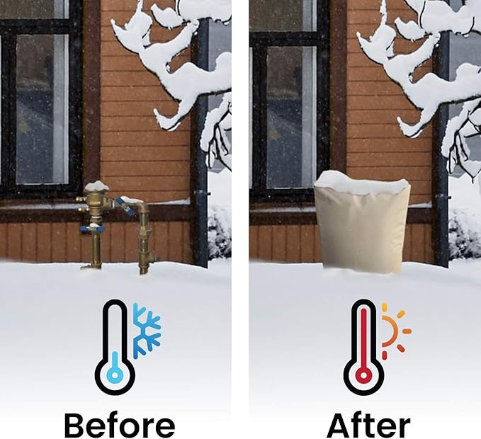 The Original Winter Pipe Insulation Cover (0˚F) - Extra-Thick EVA+NBR (UV-Coated) Insulated Backflow Preventer Freeze Protection, Pump Cover, Sprinkler/Well/Valve Head Cover - (40" W X 24" H)