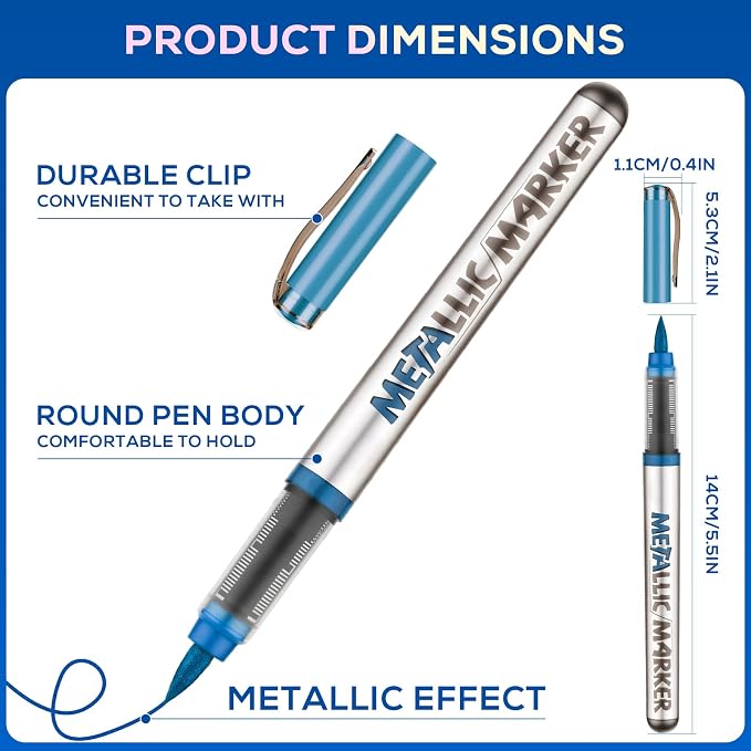 Metallic Acrylic Paint Markers, Fabric Paint, DIY Crafts - Image 3