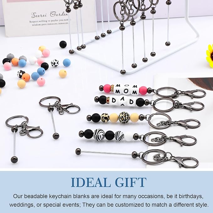 Tondiamo 24 Pcs Beadable Keychain Bars Bulk Beads - Image 5