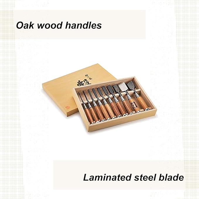 Fujikawa Okyo Japanese Chisel Set, 10-Piece
