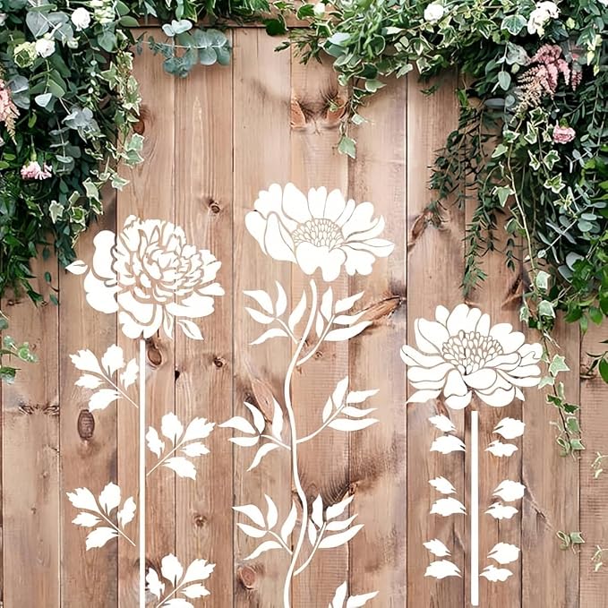 8 Pcs Large Flower Stencils for Painting, 2.9 X 5.9 Inch Flower Stencils for - Image 5