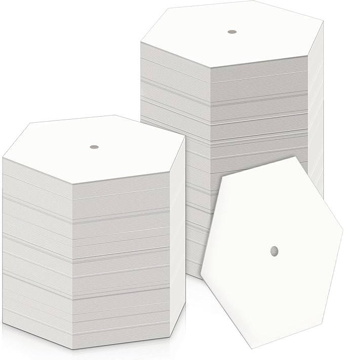 250 PCS 1.5" White Hexagon Piecing Paper Templates, Quilting Templates by Neworkg
