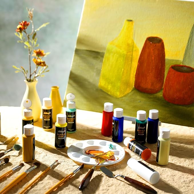 Artkey Acrylic Paint Set, 16 Colors 2 oz/59 ml Acrylic Paint Kit - Image 7