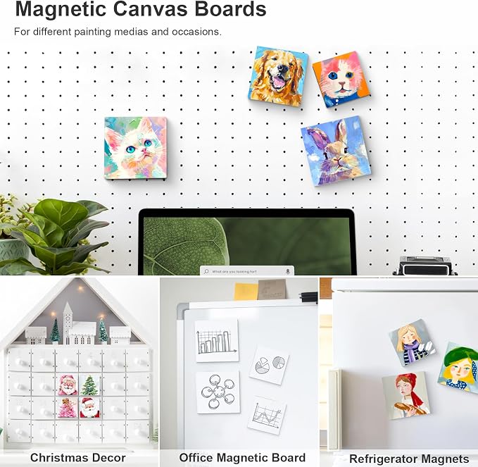 AUREUO Mini Magnetic Canvas Panel 2.5x2.5 Inch / 24 Pack - Image 6