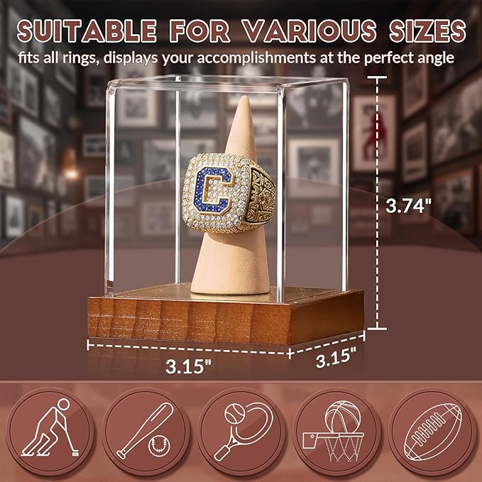 JupDec Championship Ring Display Case, UV Protection - Image 4