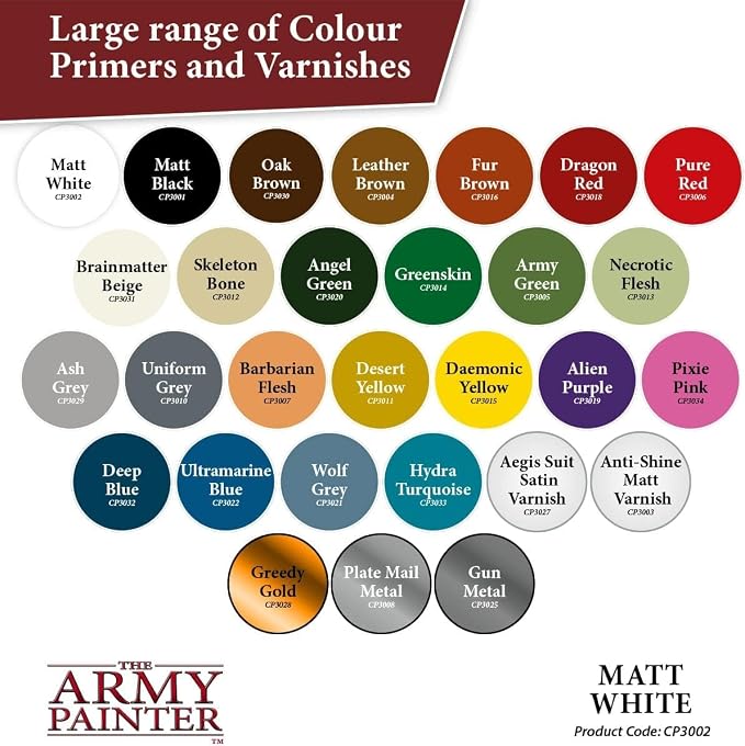 The Army Painter Color Primer, Matt White, 13.5oz - Image 6