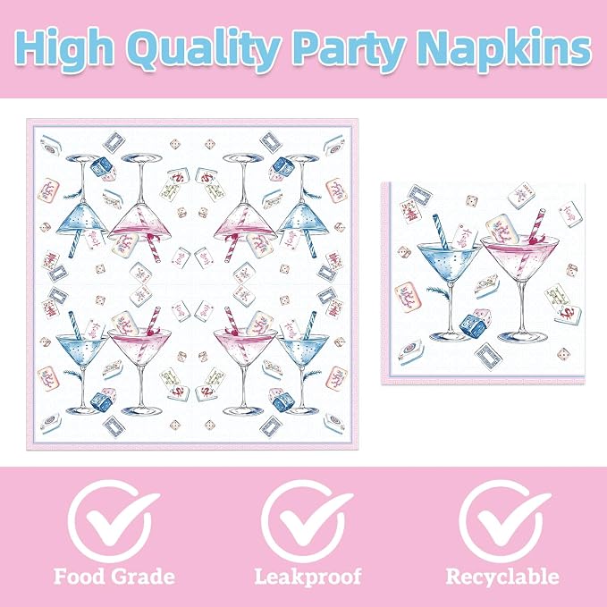 40Pcs Mahjong Party Supplies Plates and Napkins - Image 4