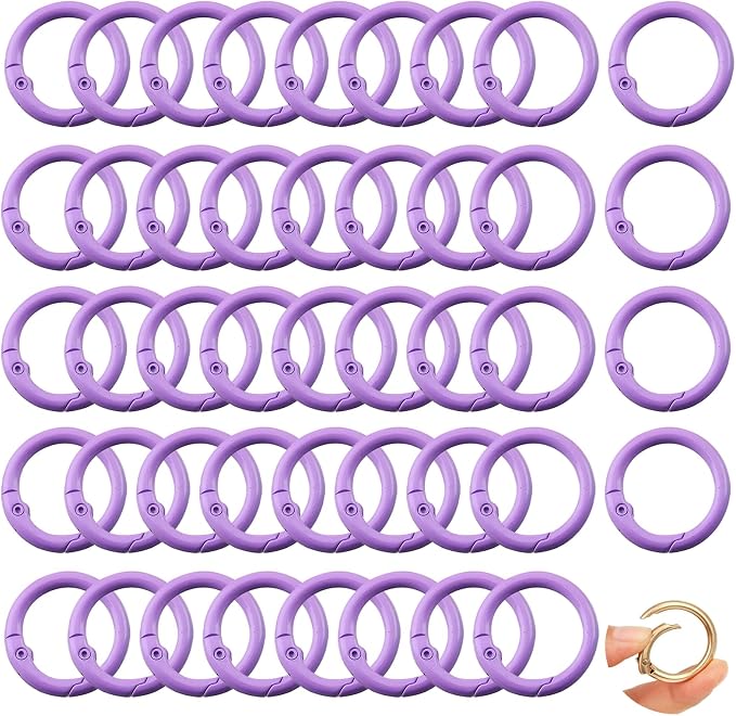 Round Carabiner Clip Bulk 48pcs 1 Inch Colorful Circle Carabiner Key Ring Clips by Cmidy