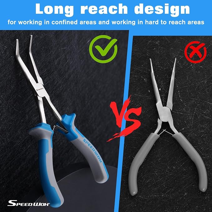 SPEEDWOX Long Reach Bent Needle Nose Pliers - Image 4