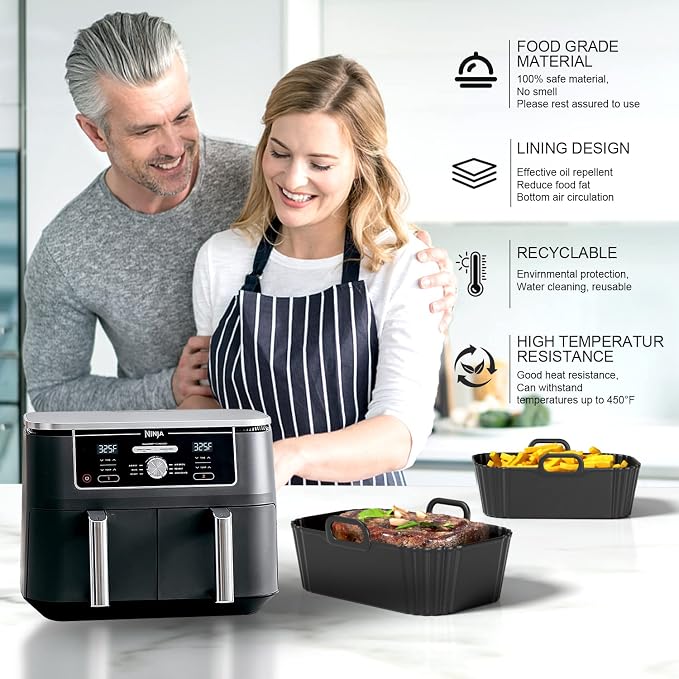 Silicone Air Fryer Liners 2 Pack, Reusable Liners Compatible - Image 7