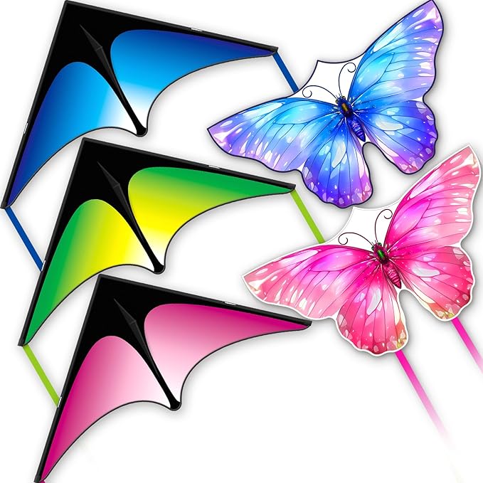 SGftre 3 Piece Set Butterfly Delta Octopus Kites by SGftre