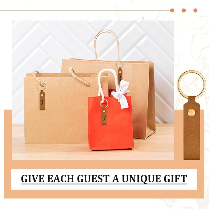 Wavyknot 50 Pcs PU Leather Keychain Blanks Bulk Laser Engraving Blanks Keychain - Image 7