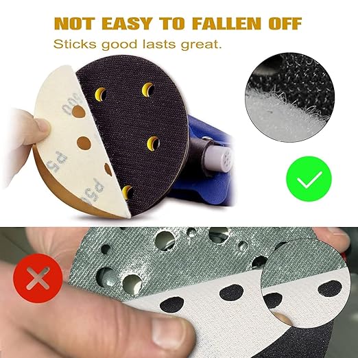 100PCS 5 Inch 8 Hole Sanding Discs 220 Grit,Gold Round Hook and Loop Sandpaper for Random Orbital Sander