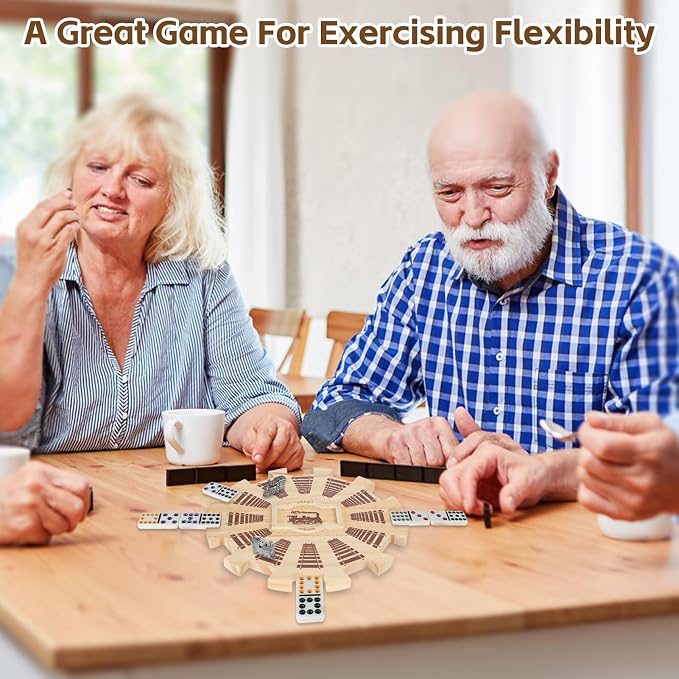 Mexican Train Dominoes Wooden Hub- Premium Pine - Image 5