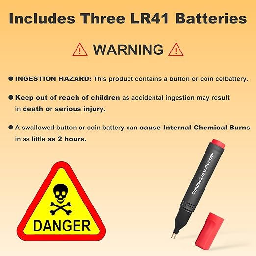 Conductivity Test Pen, Non Contact Voltage Tester Pen, Grounding Tester for Grounding Mats Sheets Pillowcases, Wire Tester Electrical Tool for Ensuring Effective Earthing Connection