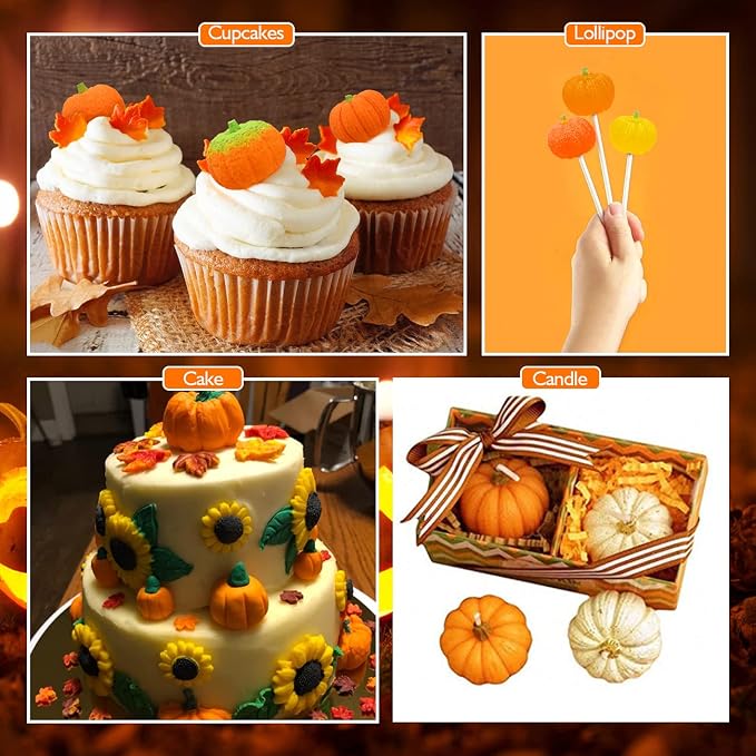 Sakolla 3D Pumpkin Candle Molds, 3 Pack Pumpkin Silicone Mold | Pumpkin Shape - Image 5