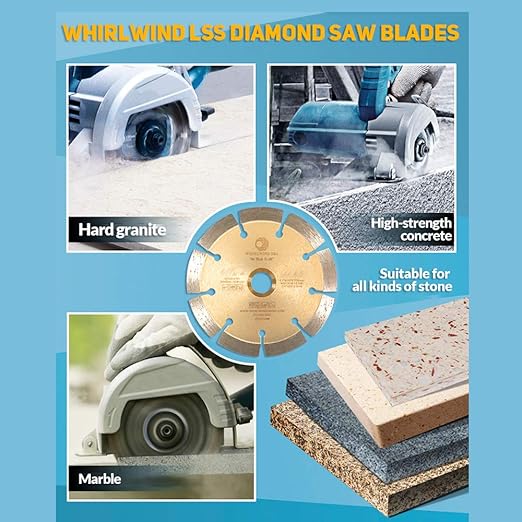 LSS 9 inch Dry or Wet Cutting General Purpose Power Saw Segmented Diamond Blades for Masonry Brick/Block Pavers Concrete Stone (9")