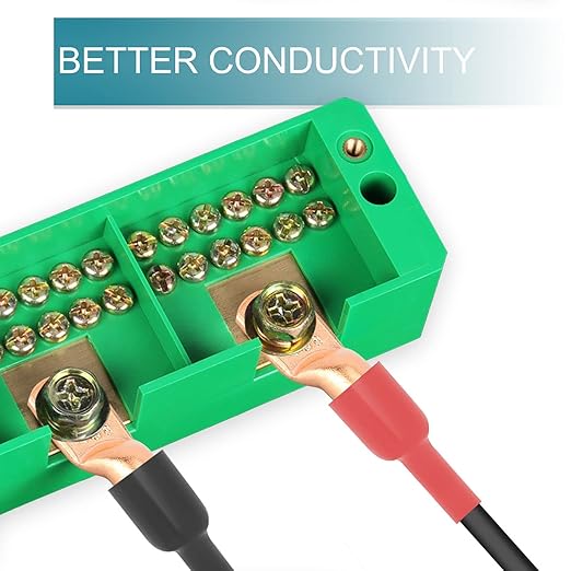 8PCS Battery Cable Ends, 1/0 Gauge Wire Connectors 1/4 Copper Wire Lugs, Bare Copper Eyelets with Heat Shrink Tubing by HOUSUN