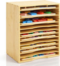 Ripeng 1 Pack Bamboo Puzzle Holder Rack, 12-Tier Adjustable Storage Organizer by Ripeng